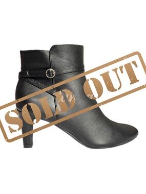 LifeStride Guild Chic Black Faux Leather Ankle Boots
